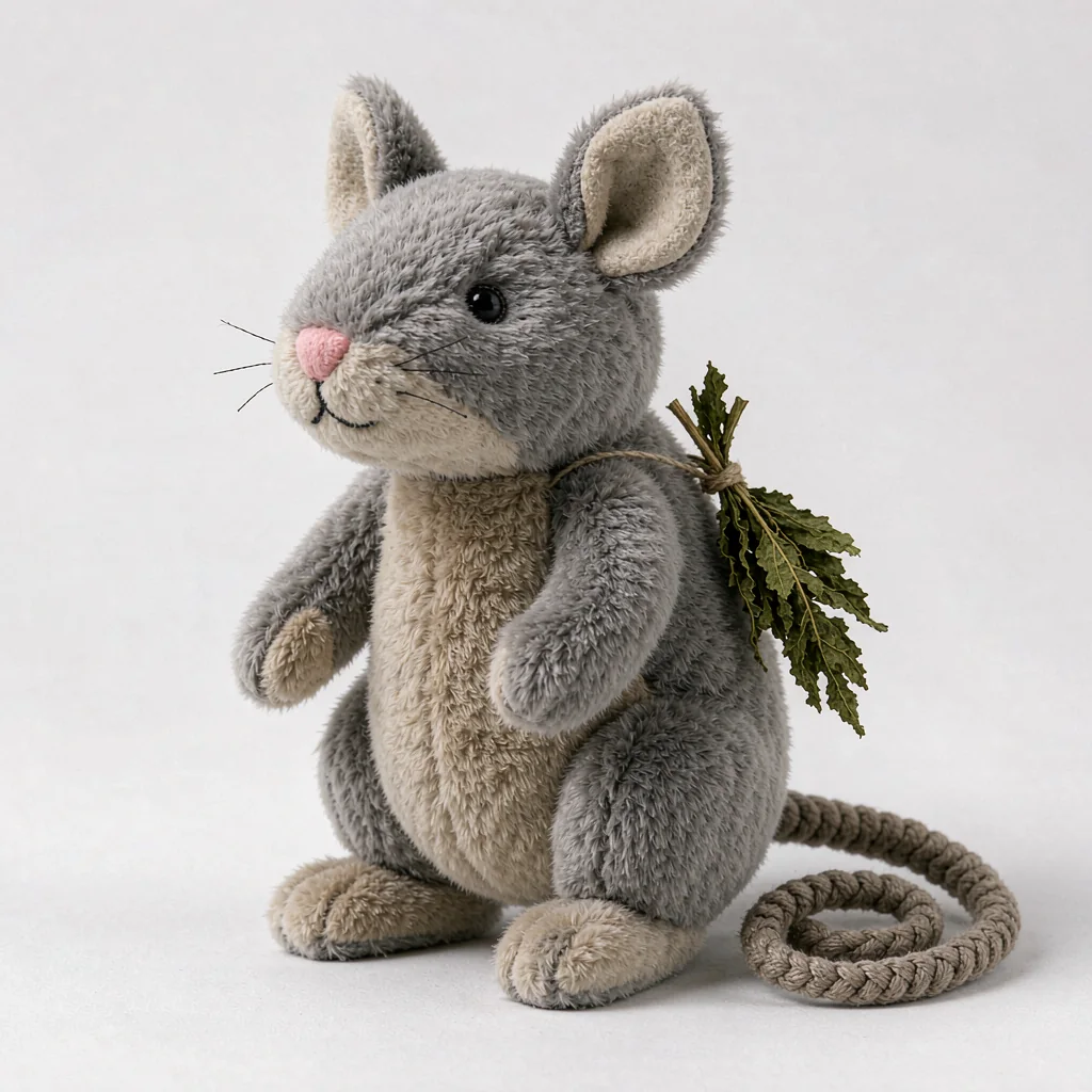 Natural non-toxic catnip plush mouse toy for cats - wholesale supplier product photo