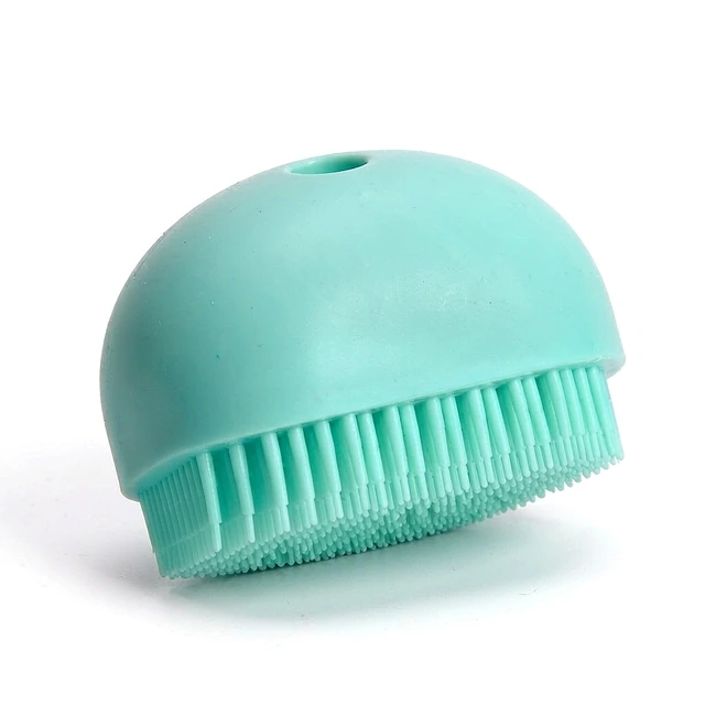 Studio packshot of a refillable silicone dog shampoo brush - refillable silicone dog shampoo and massage brush - dog shampoo wholesale supplier