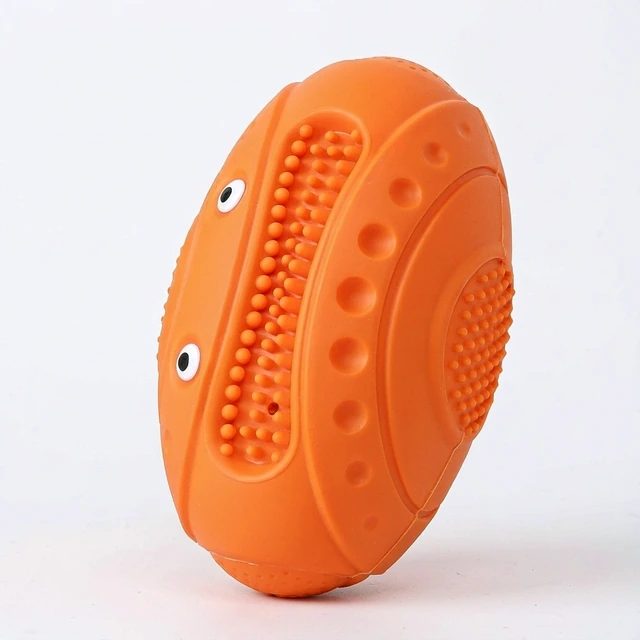 Studio packshot of a thick rubber squeaky disc dog toy with nub texture - thick rubber squeaky disc dog toy with nub texture - indestructible dog toys wholesale supplier